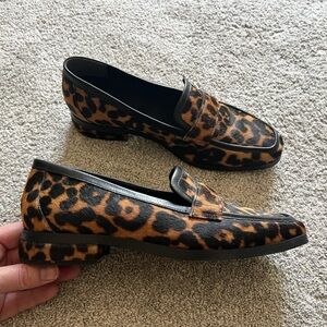 Vionic Leopard Print Brown Pony Hair Loafers